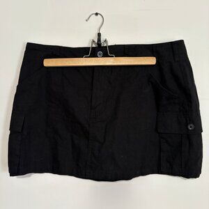 NOBO Black Denim Mini Skirt - Size 14 / Large